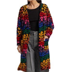 Farm Rio Women’s Rainbow Leopards Fleece Duster Cardigan